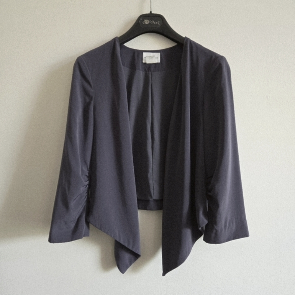 CLUB MONACO | XS Open Front Blazer Jacket | dark steel grey